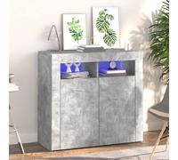 vidaXL Sideboard with LED Lights Concrete Grey Storage Cabinet Home Organiser
