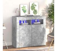 vidaXL Sideboard with LED Lights Smoked Oak 80x35x75 cm, Brown