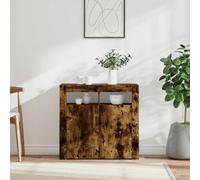 (Smoked oak, 80 x 35 x 75 cm (L x W x H)) vidaXL Sideboard with LED Lights Storage Cupboard Cabinet Buffet Highboard