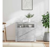 vidaXL Sideboard with LED Lights Black Home Living Room Storage Cabinet Unit