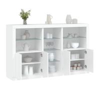 (white) vidaXL Sideboard with LED Lights Home Cupboard Side Cabinet Storage Highboard