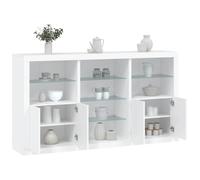 Sideboard with LED Lights White 181.5x37x100 cm