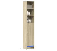 Sideboard with LED Sonoma Oak 36x32.5x200 cm Engineered Wood Berkfield Home Brown One Size