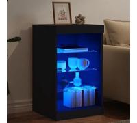 vidaXL Sideboard with LED Lights Black 41x37x67 cm, Black