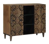 Sideboard with Shelf Brown 90 x 33.5 x 75 cm Solid Mango Wood