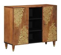 Sideboard with Shelf Brown 90 x 33 x 75 cm Solid Mango Wood
