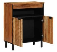 Sideboard with Shelf Natural Solid Acacia Wood 60 x 33.5 x 75 cm with Drawer and Storage Space for Living Room Dining Room Modern Compact Space Saving