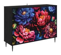 Sideboard with Shelf with Door Black Oak Engineered Wood Modern Elegant vidaXL