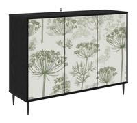 Sideboard with Shelf with Door Black Oak Engineered Wood Modern Elegant vidaXL