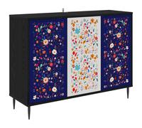 Sideboard with Shelf with Door Black Oak Engineered Wood Modern Elegant vidaXL