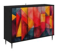 Sideboard with Shelf with Door Black Oak Engineered Wood Modern Elegant vidaXL