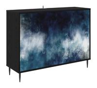 Sideboard with Shelf with Door Black Oak Engineered Wood Modern Elegant vidaXL