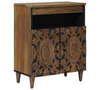 Sideboard Brown 60x33.5x75cm Solid Mango Wood 2 Door Modern Storage Unit Minimal