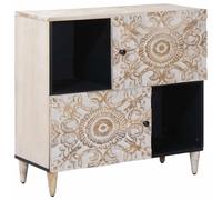 vidaXL Sideboard with Storage White 80 x 33.5 x 75 cm Solid Mango Wood