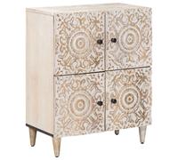 vidaXL Sideboard with Storage White 60 x 33.5 x 75 cm Solid Mango Wood