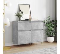 (concrete grey, 2 pcs) vidaXL Sideboard Storage Cabinet Cupboard Side Cabinet White Engineered Wood