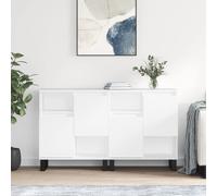 Sideboards 2 pcs High Gloss White Engineered Wood