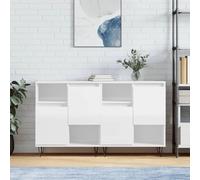 Sideboards 2 pcs High Gloss White Engineered Wood