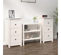Sideboards 2 pcs White 40x35x80 cm Solid Wood Pine