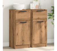 Sideboards 2pc Artisan Oak Engineered Wood 30x30x70 cm Compact Storage Unit Set