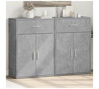 Sideboards 2pc Engineered Wood Concrete Grey 60x30x84 cm Compact Storage Set Now