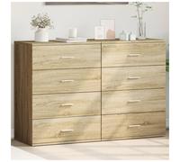 Sideboards 2pc Engineered Wood Sonoma Oak 60x39x80 cm Storage Cabinet with Doors
