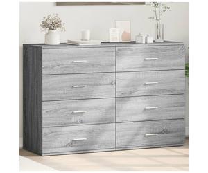 Sideboards 2pc Grey Sonoma 60x39x80 cm Engineered Wood Modern Storage Cabinet