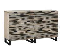 Sideboards 2pc White Solid Mango Wood 60x33.5x75 cm Rustic Storage Cabinet Unit