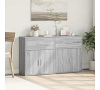 Sideboards 2pcs Engineered Wood Grey Sonoma 60x31x70 cm Modern Storage Cabinet