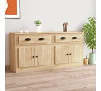 Sideboards 2pcs Sonoma Oak Engineered Wood 70x35.5x67.5cm Pair Storage Cabinets
