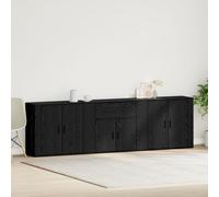 Sideboards 3 pcs Black Oak Engineered Wood Berkfield Home Black One Size