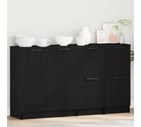 Sideboards 3 pcs Black Oak Engineered Wood Berkfield Home Black One Size