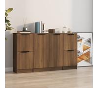 Sideboards 3 pcs Brown Oak Engineered Wood Berkfield Home Brown One Size