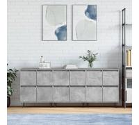 Sideboards 3 pcs Concrete Grey Engineered Wood