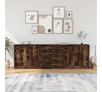 Sideboards 3 pcs Smoked Oak Engineered Wood Berkfield Home Brown One Size