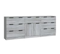 Vidaxl 3 Piece Sideboards Grey Sonoma Engineered Wood