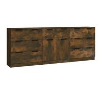 Vidaxl 3 Piece Sideboards Smoked Oak Engineered Wood