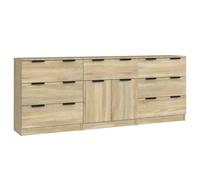 Vidaxl 3 Piece Sideboards Sonoma Oak Engineered Wood