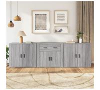 Sideboards 3-Piece Grey Sonoma 80 x 33 x 70 cm Engineered Wood Storage Unit Set