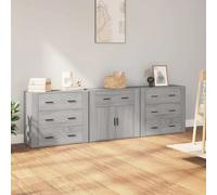 Sideboards 3-piece Grey Sonoma Engineered Wood 80x33x70 cm Cabinets for Hallways