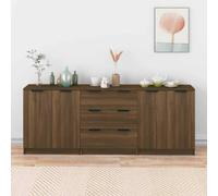 vidaXL 3 Piece Sideboards Brown Oak Engineered Wood UK NEW