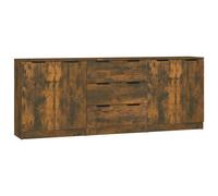 (smoked oak) vidaXL Sideboards 3 Piece Storage Rack Organiser Highboard Engineered Wood