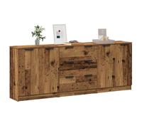 Sideboards 3 Piece Storage Rack Organiser Highboard Engineered Wood vidaXL