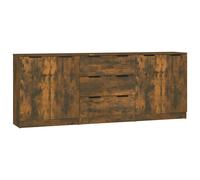 vidaXL 3 Piece Sideboards Smoked Oak Engineered Wood