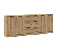 Sideboards 3 Piece Storage Rack Organiser Highboard Engineered Wood vidaXL
