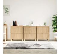 Sideboards 3pcs Sonoma Oak White 60x35x70cm Engineered Wood/Eucalyptus Multi-Use