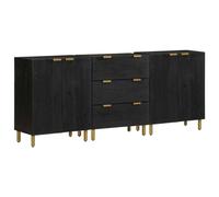 Sideboards Black Engineered Wood 3 Piece