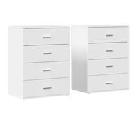 vidaXL Sideboards Cupboard Side Cabinet Highboard 2 pcs White Engineered Wood