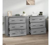Sideboards Cupboard Storage Cabinet Highboard 2 pcs Engineered Wood vidaXL