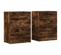 vidaXL Sideboards Cupboard Side Cabinet Highboard 2 pcs White Engineered Wood